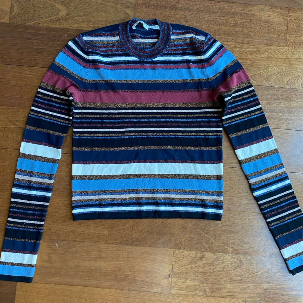 Veronica beard glitter stripe top XS
